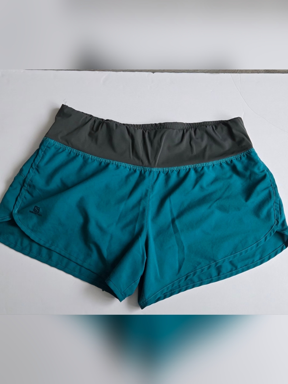 Women's Teal Active Shorts with Black Waistband
